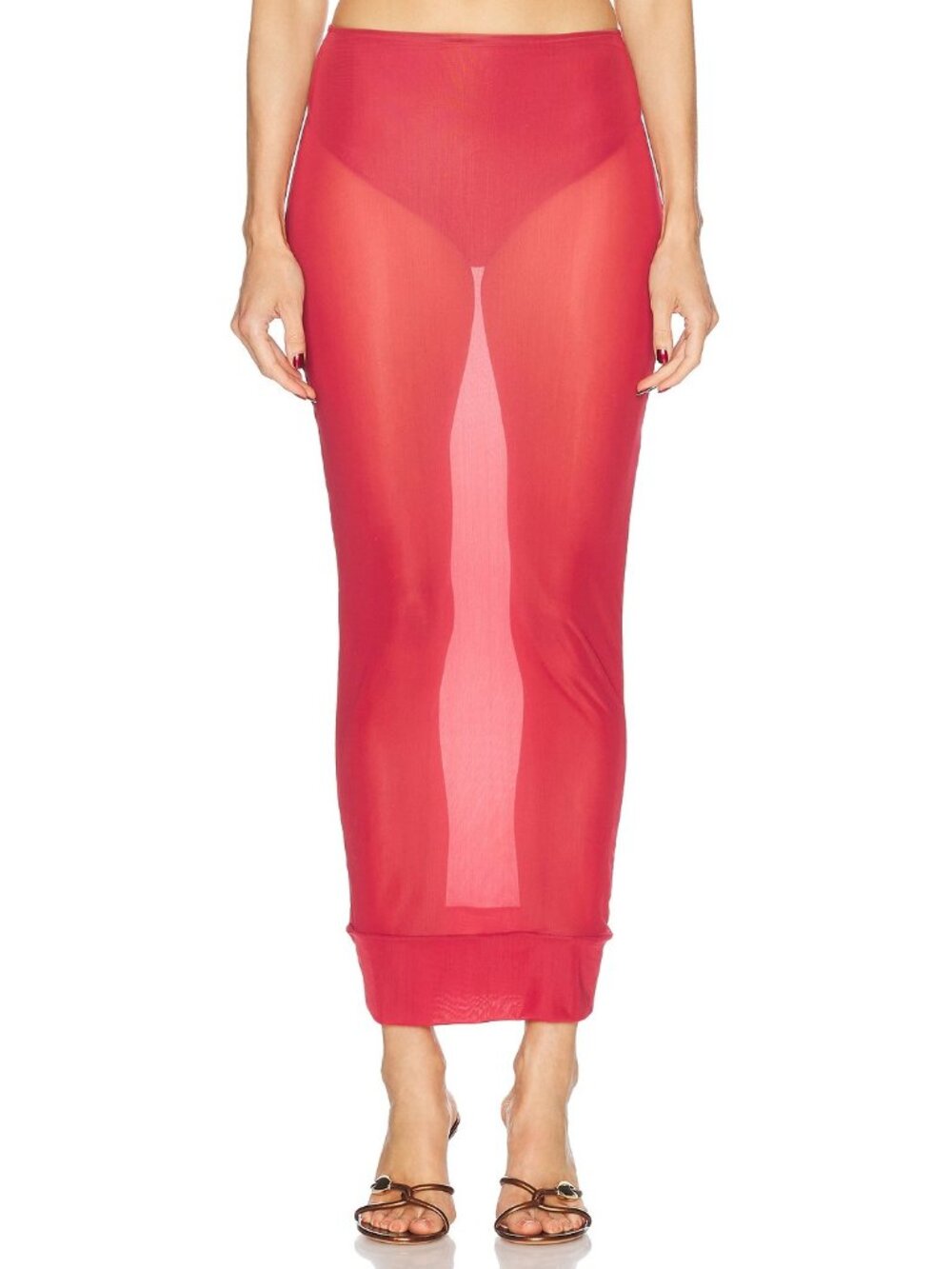 Maygel Coronel Jagua Skirt in Crimson Red